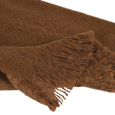 Brown Fringed Throw