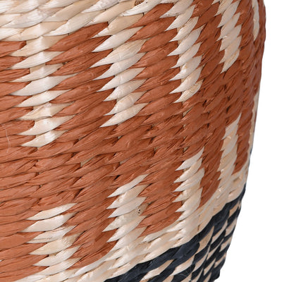 S/2 Natural, Black & Terracotta Pattern Baskets