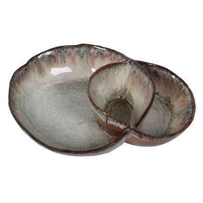 Brown Ombre Glazed Sectioned Bowl