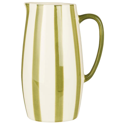 Ceramic Green Striped Vase