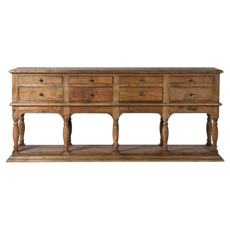 Large Dark Pine Console Table