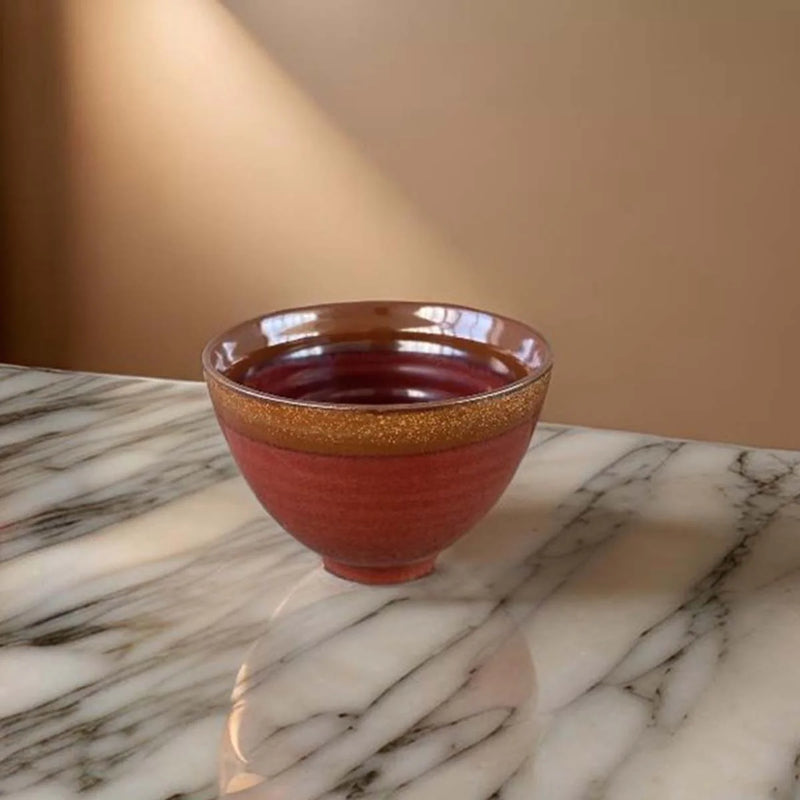 Rust Ridged Stoneware Bowl 11cm