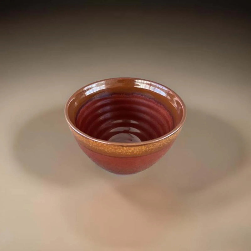 Rust Ridged Stoneware Bowl 11cm