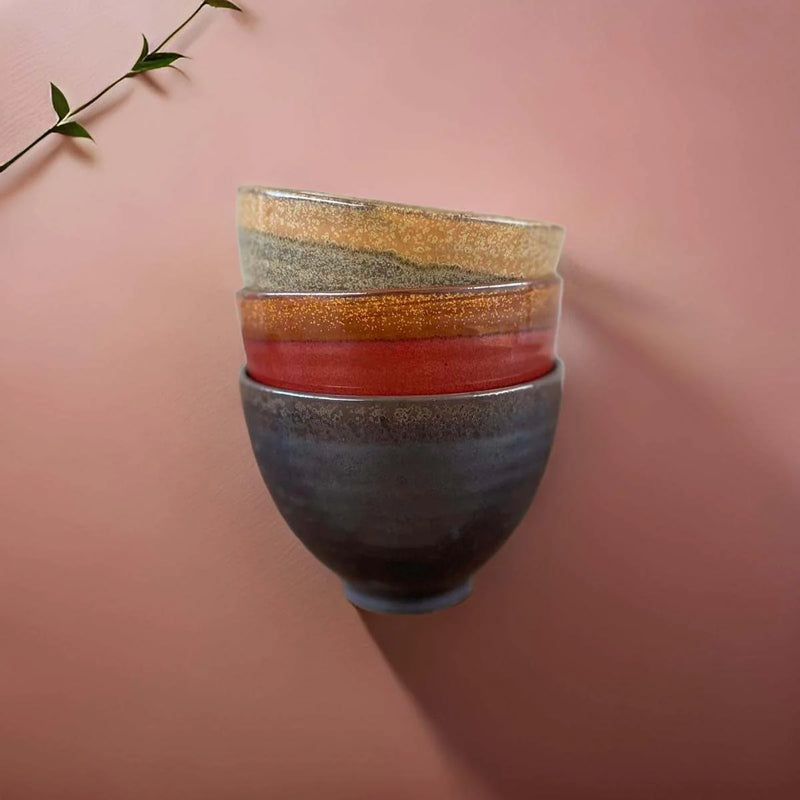 Rust Ridged Stoneware Bowl 11cm