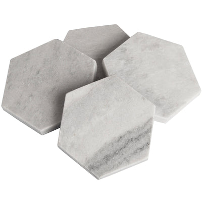 Grey Marble Hexagon Coasters
