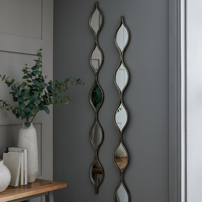 Silver Teardrop Hanging Mirror