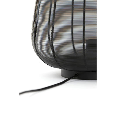 Large Matte Black Wire Table Lamp