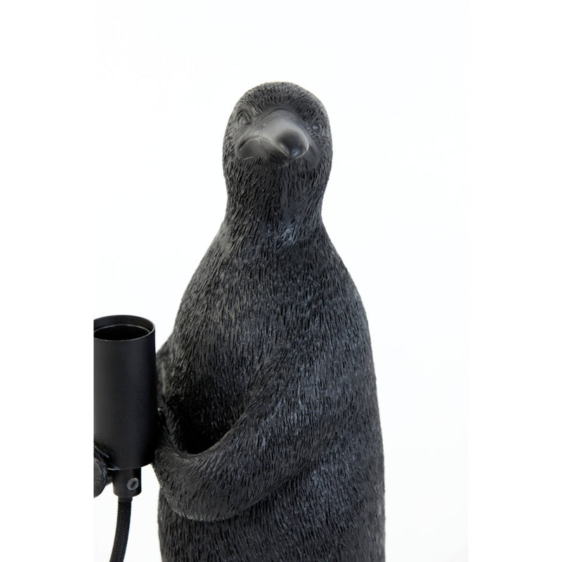 Small Matte Black Penguin Lamp