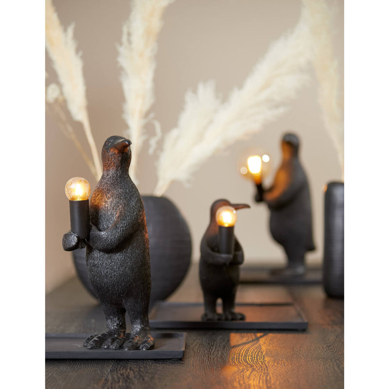 Small Matte Black Penguin Lamp