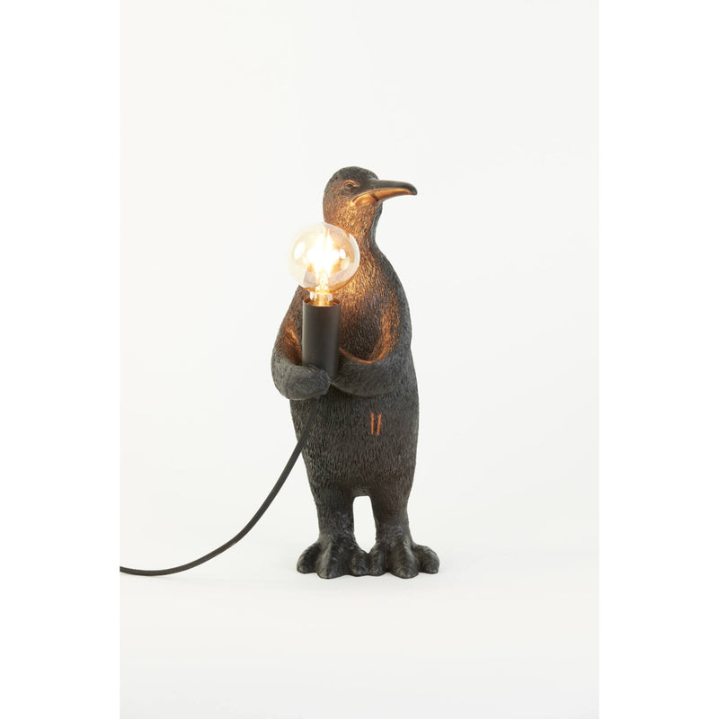 Medium Matte Black Penguin Table Lamp