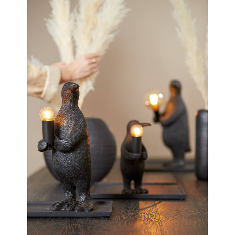 Medium Matte Black Penguin Table Lamp