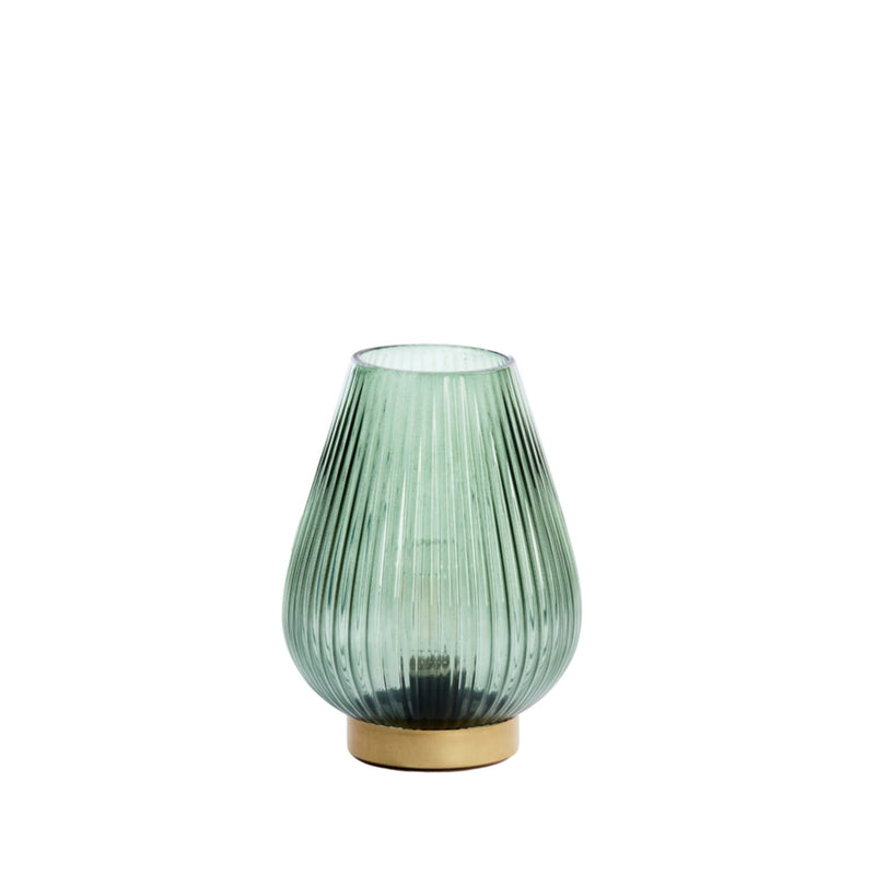 19.5cm LED Dark Green Glass Table Lamp