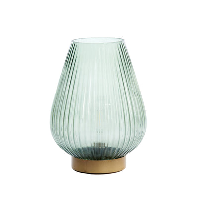 28cm LED Dark Green Glass Table Lamp