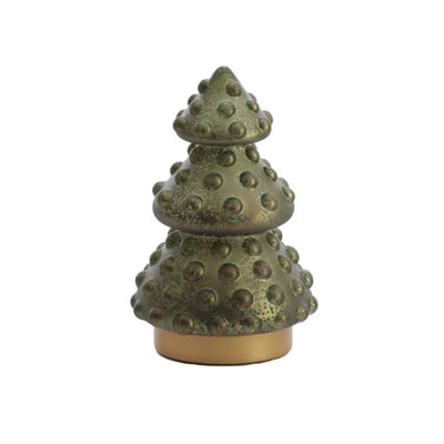 18.5cm LED Matte Metallic Dark Green Tree Table Lamp