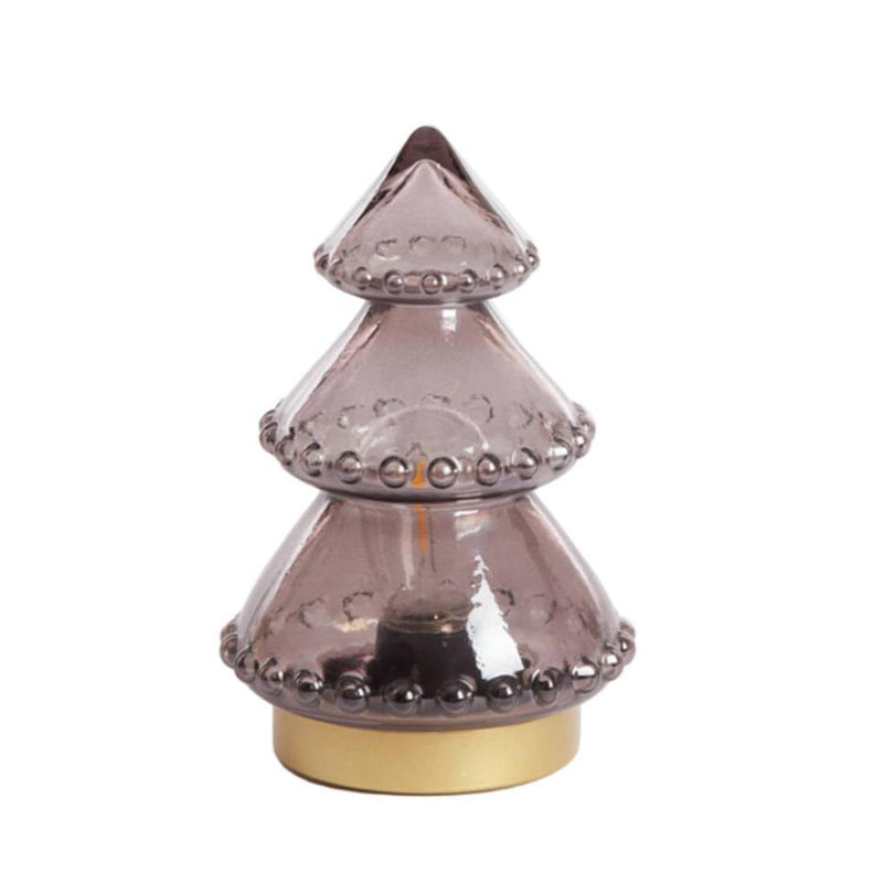 18.5cm LED Grey/Gold Glass Tree Table Lamp