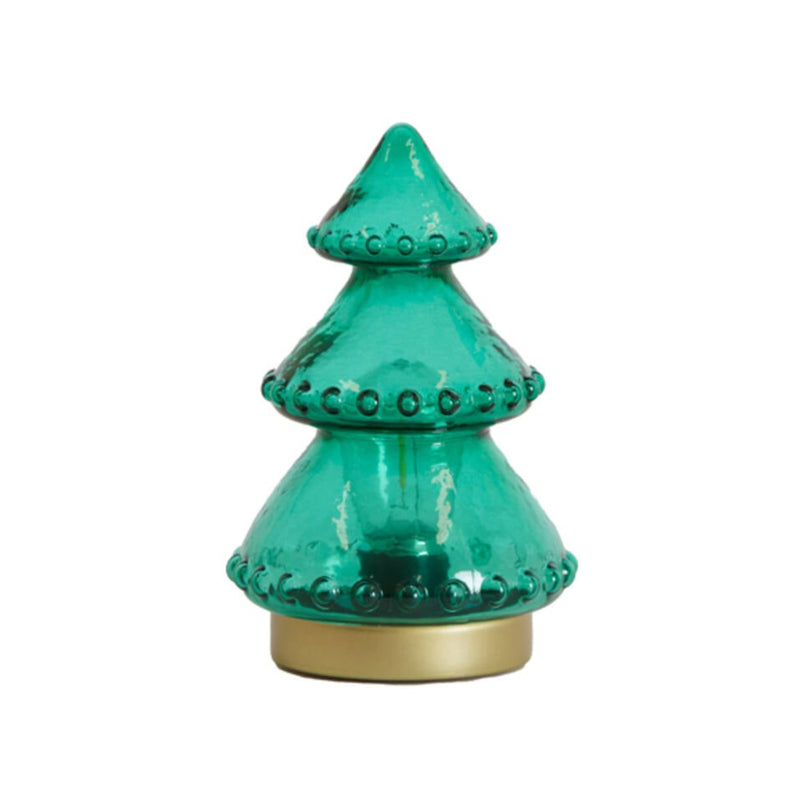 18.5cm LED Green Glass Tree Table Lamp