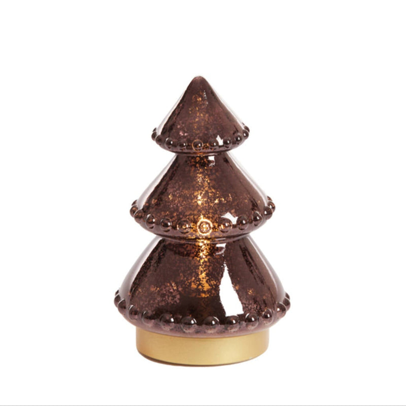 18.5cm LED Metallic Brown Glass Tree Table Lamp
