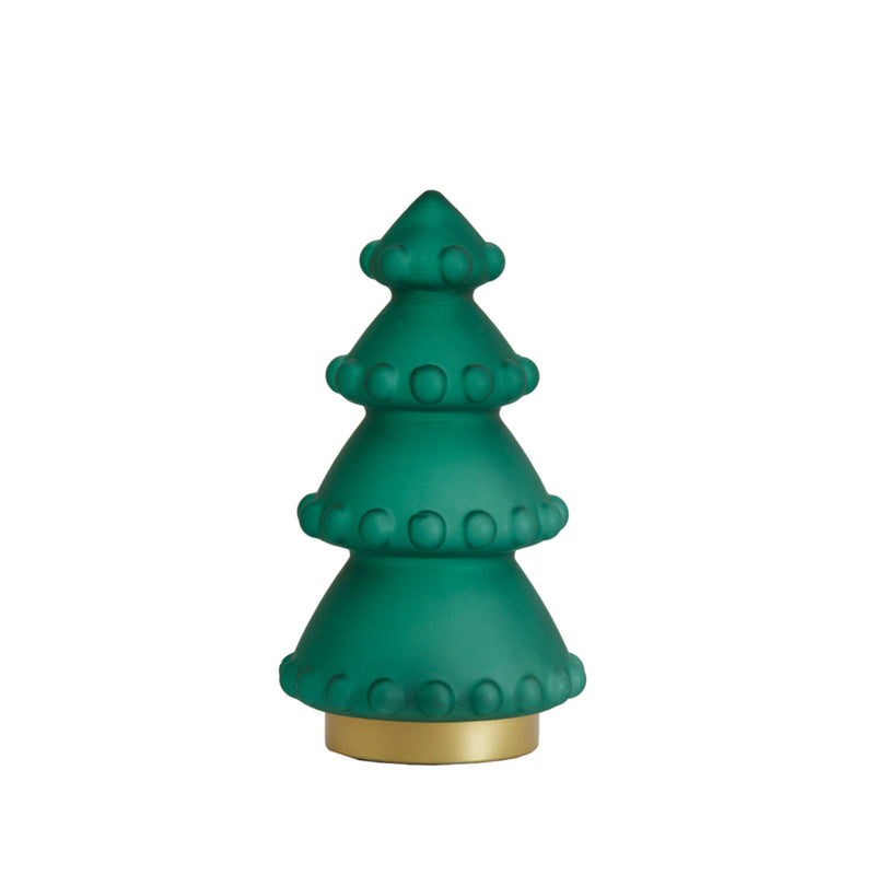 28.5cm LED Matte Green Glass Tree Table Lamp