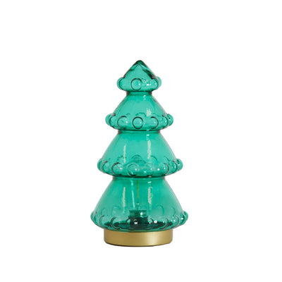 28.5cm LED Green Glass Tree Table Lamp