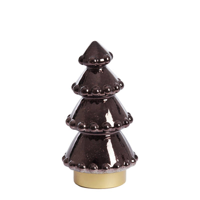 28.5cm LED Metallic Brown Glass Tree Table Lamp