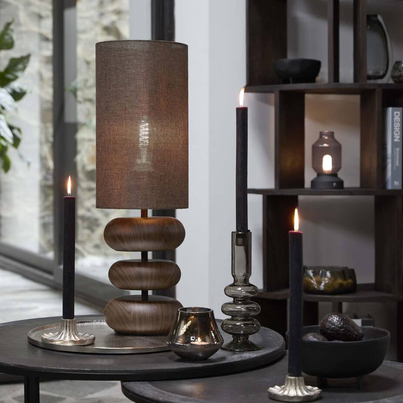 ALO Tall Dark Wood Table Lamp