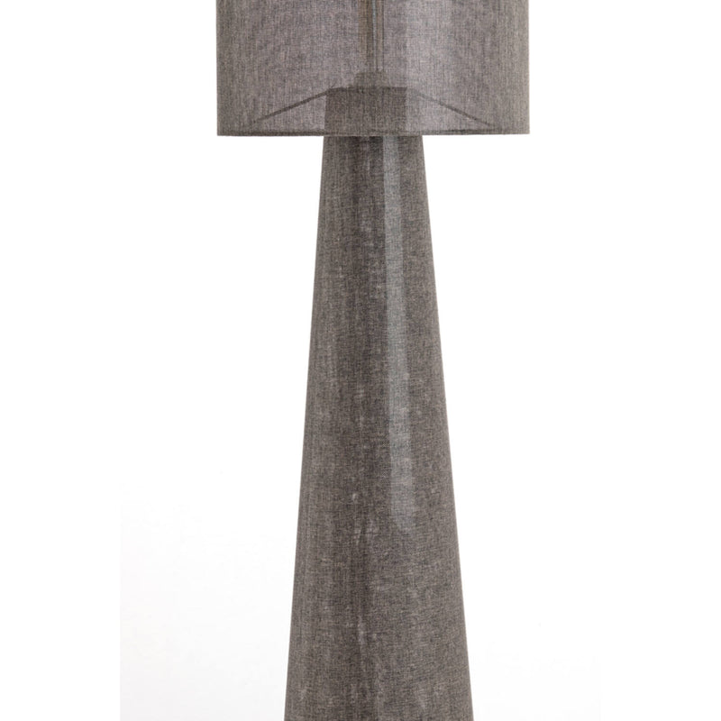180cm Linen Grey Round Floor Lamp