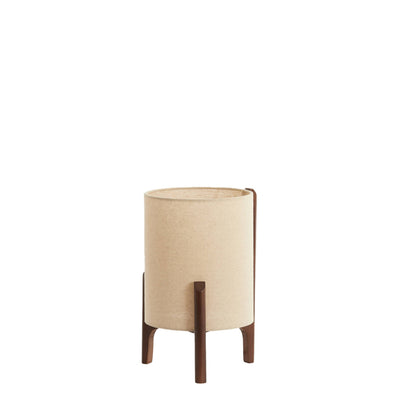 Dark Brown & Linen Table Lamp 33cm