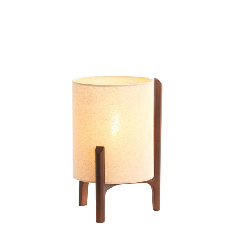 Dark Brown & Linen Table Lamp 33cm