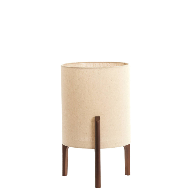 Dark Brown & Linen Table Lamp 44cm