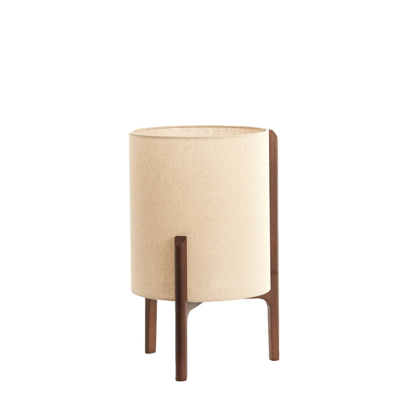 Dark Brown & Linen Table Lamp 44cm