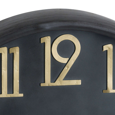 Black/Brass Round Wall Clock