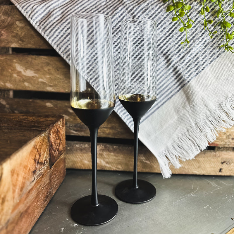 Black Base Champagne Flute