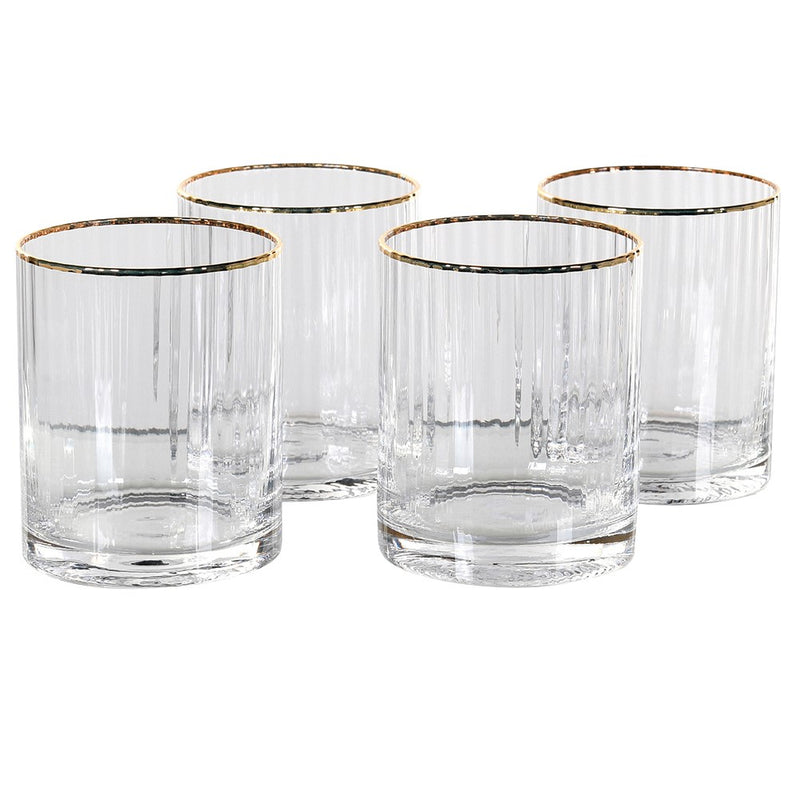 Gold Rim Ribbed Tumbler