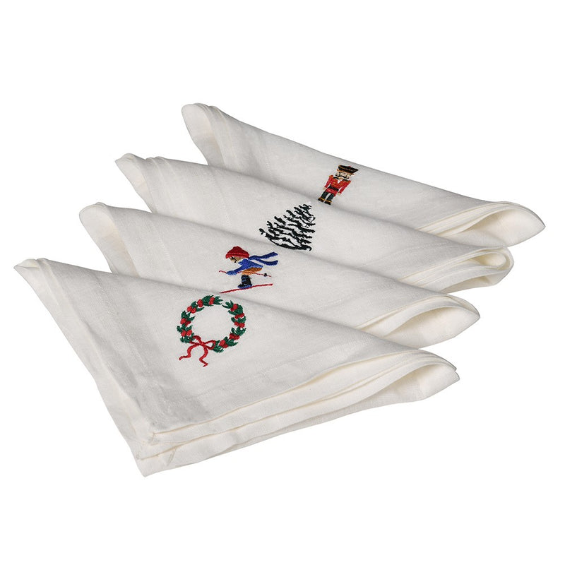 S/4 Christmas Linen Napkin