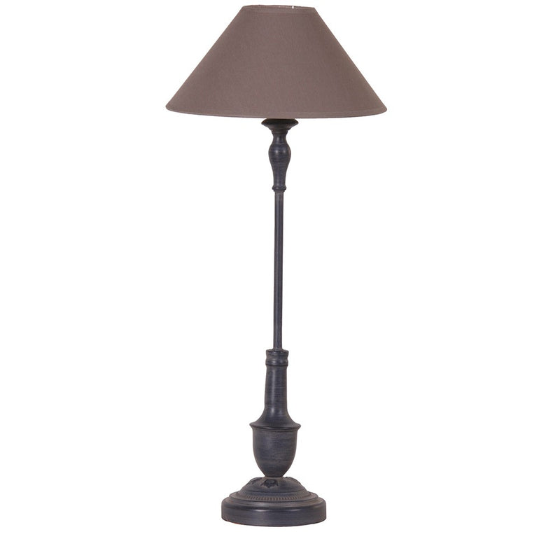 Rustic Black Thin Table Lamp W/Shade