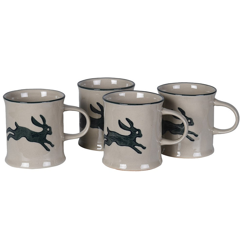 Beige Stoneware Hare Print Mug