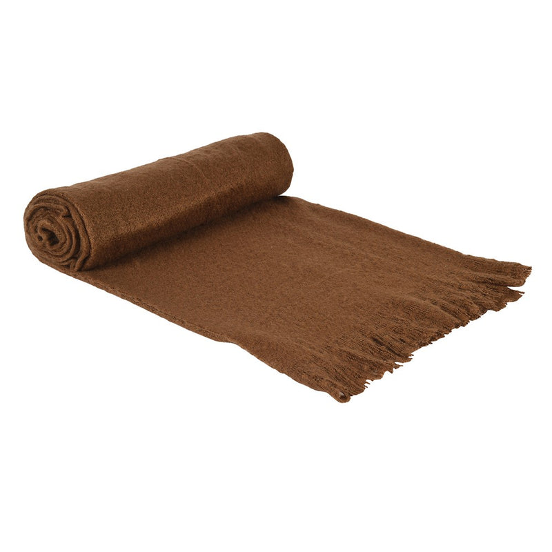 Brown Fringed Throw