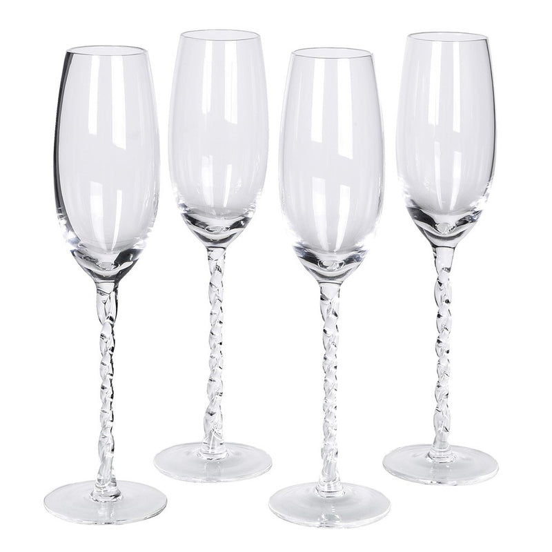 Twisted Stem Clear Champagne Flute