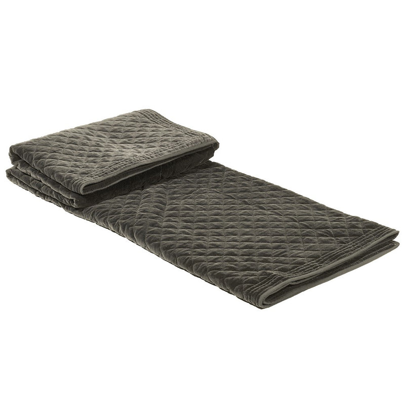 Dark Grey Velvet Superking Bedspread