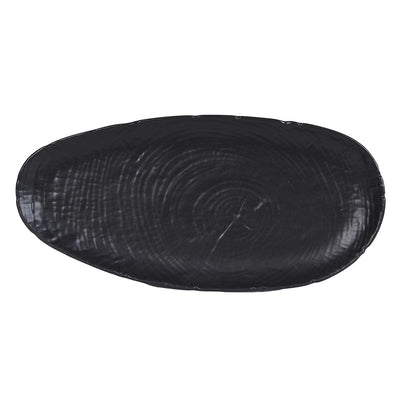 Black Stoneware Oval Serving Plate