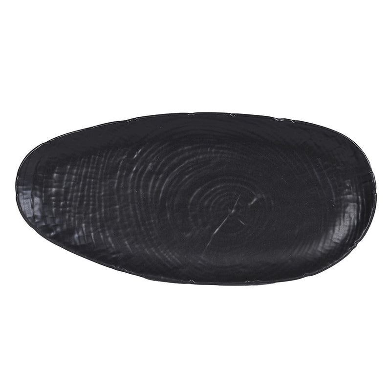 Black Stoneware Oval Serving Plate
