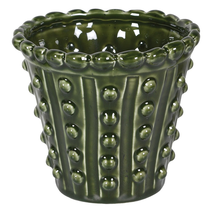 Small Green Bobble Ceramic Planter