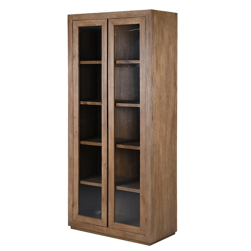Recycled Elm Glass Door Cabinet