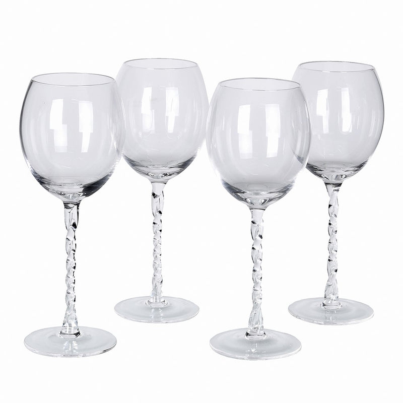 Twisted Stem Clear White Wine Glass