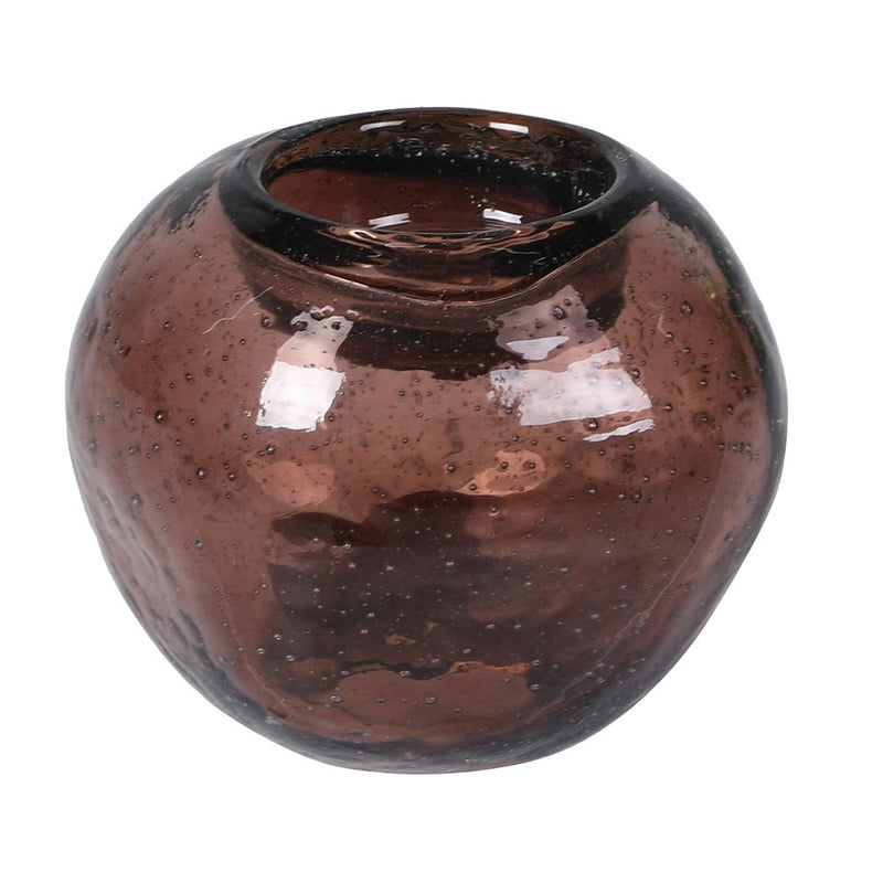 Brown Bubble Glass Candle Holder