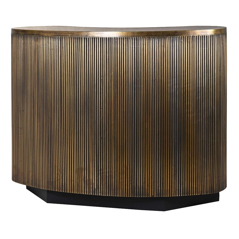 Antique Brass Curved Ribbed Bar