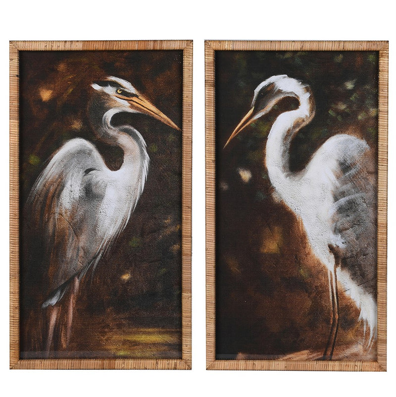S/2 Framed Storks Prints