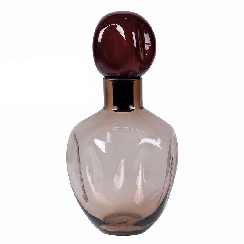 Small Glass Red Tint Bottle Vase
