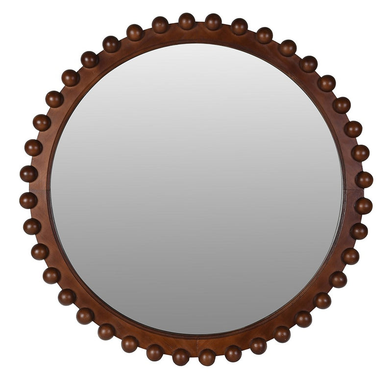 Chestnut Round Bobble Wall Mirror