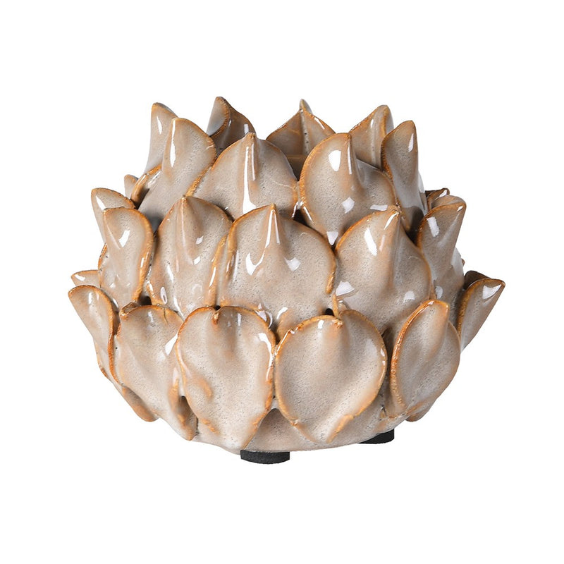 Beige Lotus Ceramic Candle Holder